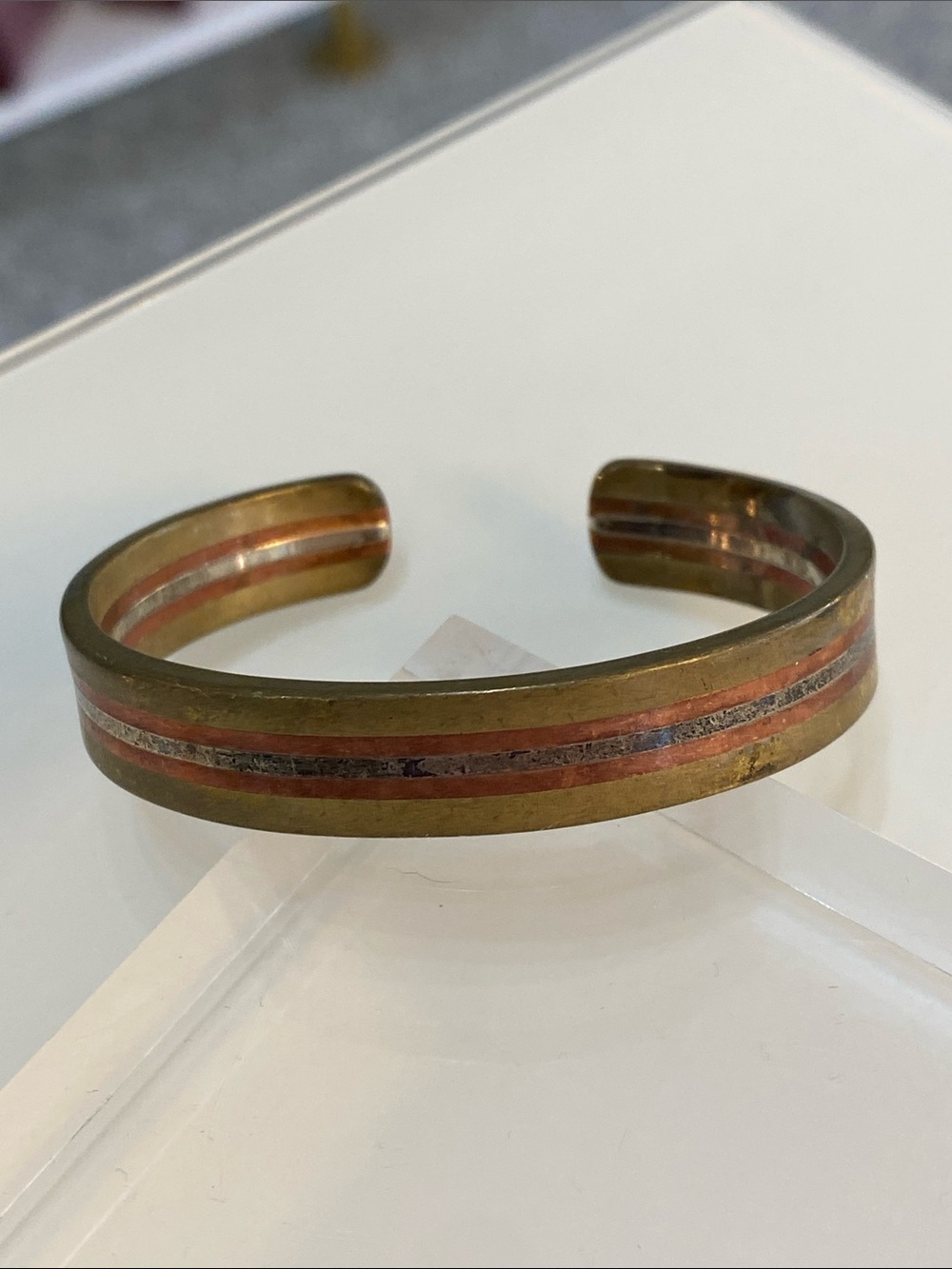 STERLING SILVER Two-Tone Brass Copper Cuff Bracelet